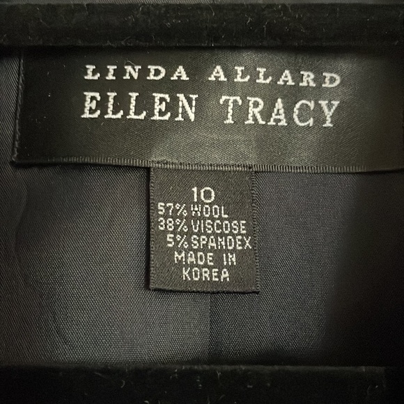 Linda Allard Ellen Tracy Black Button Down Wool Blend Blazer - Picture 2 of 8